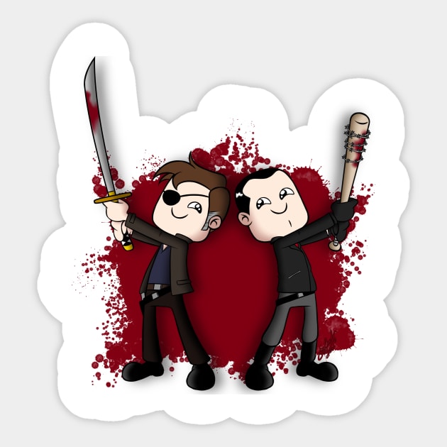 Negan and the Governor Sticker by DarthGuyford